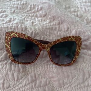 Burgundy & Gold Sunglasses